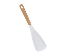 Scratch Proof Silicone Spatula with Comfortable Wooden Handle for Mixing Scooping Sauces Soups Nonstick Pan Protections Silicone Cooking Spatula with Wooden Handle