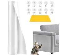 Scratch Protection Sofa Cat Pack of 12, 3 m x 30 cm Scratch Film, Cat Self-Adhesive, Transparent Scratch Protection Film, Anti-Scratch Film for Cats, Cutable Protective Film for Sofa, Couch, Wall