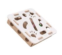 Scratch Puzzle Enrichment Box, Nail File,Multiple Cats Puzzle Toy With Compartments Felt Construction,Activity Mental Stimulation Play Cats Maze