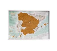 Scratch Spain and Portugal Map Print - 59 x 42 cm