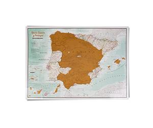 Scratch Spain and Portugal Map Print - 59 x 42 cm - Maps International - Map Making for More Than 50 Years