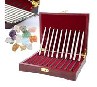 Scratch Tester(10 Pcs), Mohs Hardness Concrete Coating Scratch Test, with Storage Box, 304 Stainless Steel, for Mobile Phone Screen, Mineral (size: 130 × 6 Mm),Red