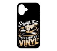 Scratch That I'd Rather Listen To Vinyl Case for iPhone 16