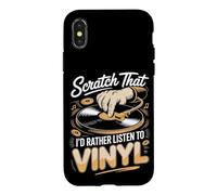 Scratch That I'd Rather Listen To Vinyl Case for iPhone X/XS