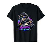 Scratch The Beat DJ Cat Music Tee T-Shirt