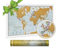 Scratch The World® Travel Edition map Print - with Gift Tube - a3 Travel Sized 42.0 (w) x 29.7 (h) cm