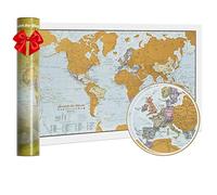 Scratch the World® travel edition map print - with gift tube - a3 travel sized 42.0 (w) x 29.7 (h) cm