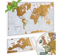 Scratch The World? Travel Map - Scratch Off World Map Poster + Bonus Europe Scratch - Maps International - 50 Years + of map Making - Most Detailed