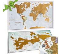 Scratch The World® Travel Map - Scratch Off World Map Poster + Bonus UK Scratch - Maps International - 50 Years + of map Making - Most Detailed Map Gift