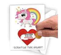 Scratch to Reaveal Surprise Card, Congratulations on Becoming A Big Sister again, New Sibling Baby Wish Greeting Unicorn Card