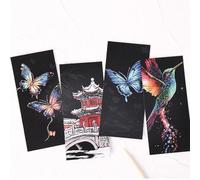 Scratched Art Signs - Scratch Paper Art | gl0w in the dark scratches art rainbow paper painting | 12 Sheets Scratch Cards | Mark Sheets Notes Cards for Birthday Party Bombons