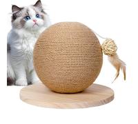 Scratching Ball | Sisal Intelligence Enrichment Toy - Toy with Feathers for Small Animals, for Climbing Scratching Hunting Playing Boredom Inside Corner