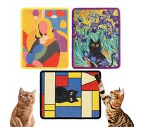 Scratching Bed for Cats | 3 Pieces Sisal Home Decoration with Adhesive, Scratching Mat Accessories for Pets | for Kittens Sharpening Claws Indoor Play at Home Living Room Balcony Floor