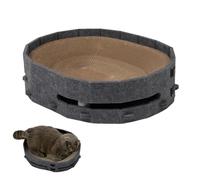 Scratching Bed for Cats, Cardboard Scratching Pad for Cats with Bell Balls, Cardboard Scratching Board for Kittens, for Living Room, Office, Balcony, Bedroom, Hotel, Camping, Travel