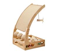 Scratching Board with Ramp, Climbing Ramp with Ball Spiral, Vertical Scratching Surface, Scratch-Resistant for Living Room, Apartments and Corners