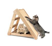 Scratching Board With Wooden Frame, Sisal Cat Ramp Scratcher for Indoor Pets - A Shape Scratch Pad for Protecting Furniture (S)
