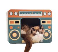 Scratching Lounge Bed for Cats, Large Cardboard Scratching Board as a Bed, Radio-shaped Toy for Physical Movement of Pets, for Small, Medium, Large Breeds Load Toy