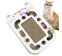 Scratching Mat for Cats - Interactive Furniture Protection | Cardboard Scratching Post with Play Ball | Enrichment, Game, Exercise and Climbing at Home/Apartment