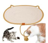 Scratching Mats for Indoor Cats, Natural Cotton and Linen Non-Slip Mat with Ball, Scratching Mat for Cats - for Mental Stimulation Against Boredom in Home Indoor and Salt