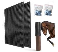 Scratching Pad, 2PCS Horse Scratching Post Mat 14x12 Inch Soft Plastic Livestock Brush for Small Farm Animal Goat Sheep Cow, Horse Post