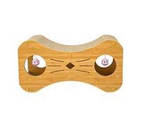 Scratching Post - 17 Inch Wooden Cat Toy | Corrugated Paper Playhouse: Double Layer Exercise and Entertainment for Cats Indoor and Outdoor