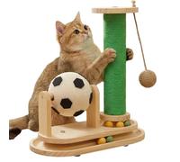 Scratching Post | Climbing Toy Tower with Rolling Ball on Football Theme - Cat Scratching Board for the Sofa, Corner Floor, Indoor Outdoor and Sofa