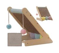 Scratching Post for Cats in the Shape of a Triangle in Cardboard | Interactive Game with Balls - Horizontal and Climbing Scratching Post for Environmental Enrichment, Prevents Boredom, Protects Sofa