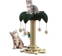 Scratching Post for Cats - Sisal Cat Scratch Pole | Wear-resistant Ball Track Turntable Toy for Puppy Training Relaxation Entertainment Small Large Breed