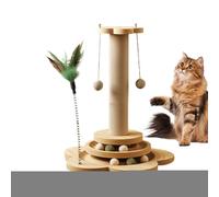 Scratching Post for Climbing Toy, 40 x 25 x 25 cm, Scratching Post for Cat Climbing Toy, Wooden Rope and Sisal, Easy Clean and Offer Plenty of Turntable