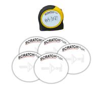 SCRATCHMax Erasable Tape Measure Note Pad (5 Pack) Measuring Tape Sticker | Tape Measure Sticker | Write on Tape Measure Sticker | Tape Measure Notepad | Tape Measure Scratch Pad | Erasable Note Pad
