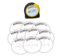 SCRATCHMax Erasable Tape Measure Note Pad & Sticker (10 Pack) - Eraseable Note Pad & Measuring Tape Sticker