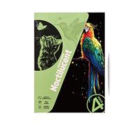 scratchs Art Sheets - DIY Glitter Drawing, Crafting Activity Kit, 8.27x5.91 inches Artistic Coloring Tools | Handmade A4 Cards Animals Landscapes, Creative Kids Art Supplies Gift