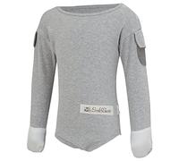 ScratchSleeves | Flip-mitt Bodysuit for Itchy Babies | Grey Marl | 0-3 Months