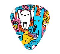 scrawl Printed pick set - 12 pieces, thin, medium and thick guitar picks, suitable for guitar, bass, electric guitar and ukulele