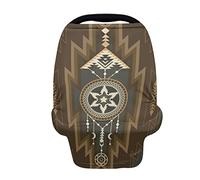 SCRAWLGOD Baby Nursing Cover for Breastfeeding Vintage Ethnic Tribal Aztec Navajo Print Breathable Stretchy Nursing Scarf Carseat Canopy for Girls Stroller Covers