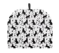 SCRAWLGOD Black Cat Tea Pot Cozy for Keeping Warm Teapot Cosy Cover Lightweight Tea Kettle Cover Breakfast Coffee Pot Cover for Kitchen