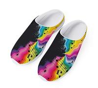 SCRAWLGOD Colorful Music Print Women's Thick Bottom Slippers Comfortable Garden Clogs Sandals Stylish Bathroom Beach Sandals