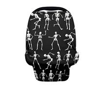 SCRAWLGOD Funny Skull Print Car Seat Cover for Babies Multi-Use Nursing Breastfeeding Carseat Canopy Cover,Infant Stroller Cover for Girls Boys