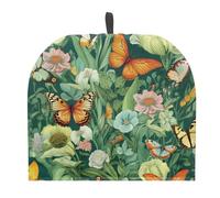 SCRAWLGOD Green Floral Print Tea Cosy for Teapot Coffee Pot Cozy Cover Breakfast Warmer Fashionable Coffee Pot Cover with Top Handle Kitchen & Dining Home Decor