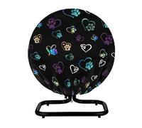 SCRAWLGOD Heart Paw Print Drum Fan Cover, Dust Cover for 18-20" Fan,Waterproof&Dustproof Floor Fan Cover in Heavy Duty Polyester for Outdoor and Indoor