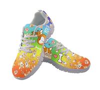 SCRAWLGOD Rainbow Corgi Cute Womens Walking Running Shoes Lightweight Tennis Fashion Lace Up Athletic Sneakers Footwear