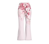 SCRAWLGOD Stylish Floral Pattern High Waisted Flare Pants Kids Dance Workout Yoga Bootcut Active Leggings for 13-14 Year Girls Skinny Tights Full Length Bell Bottoms