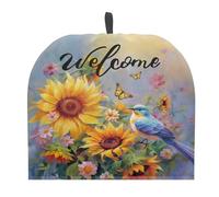 SCRAWLGOD Sunflower Hummingbird Tea Cozy for Teapot Tea Kettle Protective Teapot Cozy Dust Cover Portable Extra Thick Breakfast Pot Cover Decoration Accessories