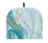 SCRAWLGOD Teal Marble Print Tea Cosy for Teapots Keep Warm Teapot Cover Insulated Kettle Cover for Home Kitchen Decor Dust Proof Tea Cozies with Handy Hanging Loop
