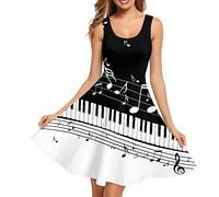 SCRAWLGOD Women's Tank Dress Summer Sleeveless Sundress Casual Midi Backless Swing Dresses with Pocket