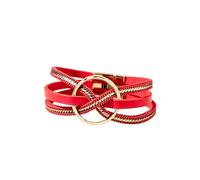 SCRDPRAD Boho Colorful Circle Charm Bracelets for Women Geometric Multi-Layer Bohemian Leather Wrap Bangle Bracelets Holiday Summer Beach Jewelry Birthday Gifts, Middle, no gemstone