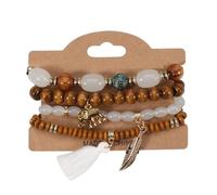 SCRDPRAD Boho Multi-layer Colorful Crystal Beaded Bracelet for Women Stackable Bohemia Handmade Natural Stone Beaded Bracelet Animal Accessories Birthday Holiday Gifts Jewelry, S, Acrylic, no gemstone