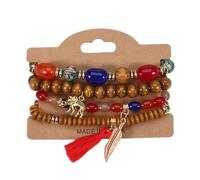 SCRDPRAD Boho Multi-layer Colorful Crystal Beaded Bracelet for Women Stackable Bohemia Handmade Natural Stone Beaded Bracelet Animal Accessories Birthday Holiday Gifts Jewelry, M, Acrylic, no gemstone