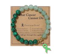 SCRDPRAD Breast Cancer Bracelets Natural Stone What Cancer Cannot Do Inspirational Bracelet for Women Pink Ribbon Cancer Awareness Handmade Beaded Encouragement Gift With Message Card, Middle, Acrylic