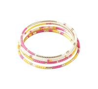SCRDPRAD Colorful Handmade Seeded Beaded Bracelet for Women Multi-layered Stackable Macaron Beaded Bracelet Summer Beach Hawaii Jewelry Birthday Gifts, M, Acrylic, no gemstone